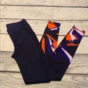 Gap fit blue pattern active wear leggings XS